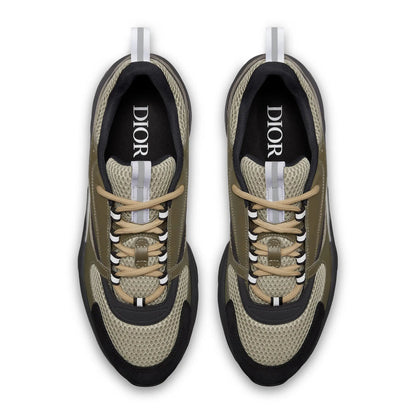 Dior B22 Khaki Black Calfskin Trainer