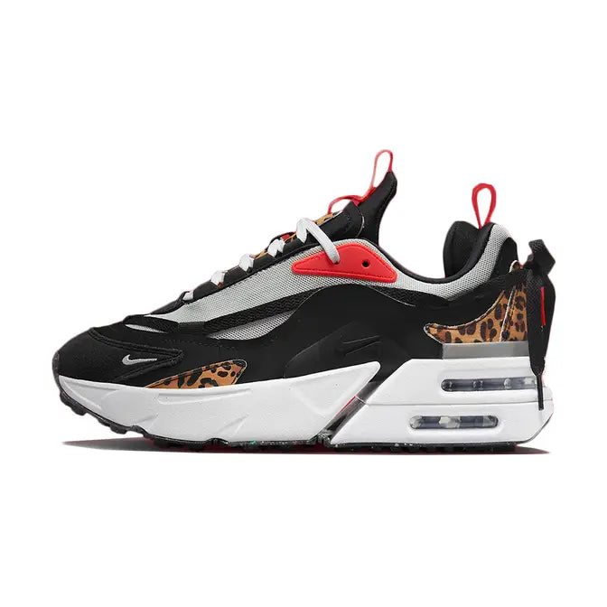 Nike Air Max Furyosa trainers in black and leopard