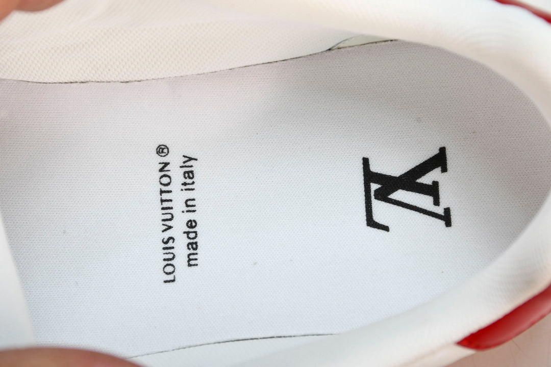 LV Trainer Red Monogram White Sneaker Shoes