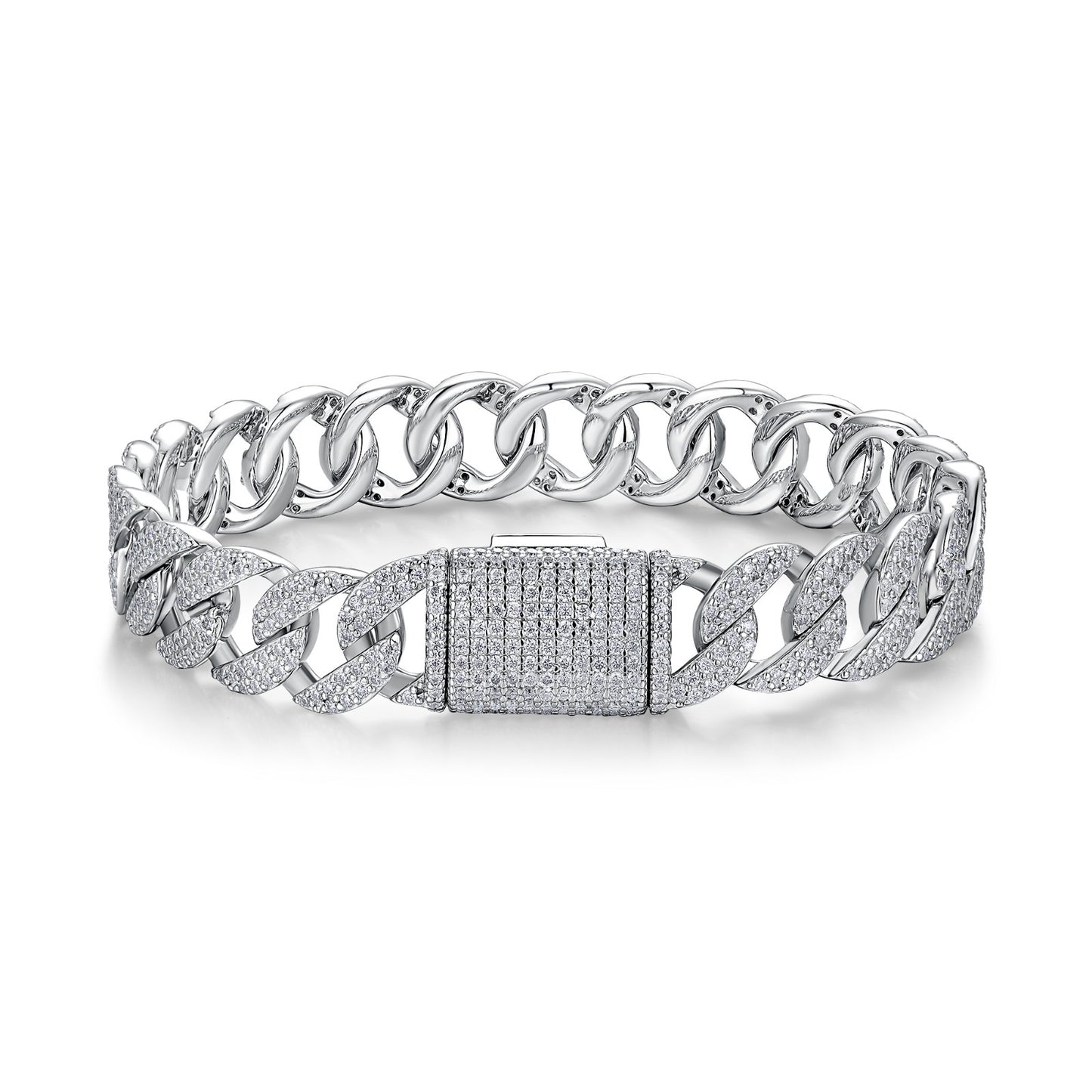 Diamond Moissanite Mossanite Cuban Bracelet